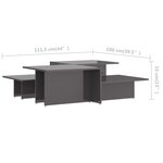 vidaXL Table basse 2 Pièces Gris brillant 111 5x50x33cm Bois d'ingénierie