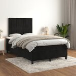 vidaXL Sommier à lattes de lit avec matelas noir 120x190 cm velours
