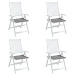 vidaXL Coussins de chaise jardin lot de 4 gris 50x50x3 cm tissu oxford
