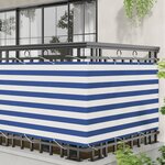 vidaXL Écran de balcon Bleu et Blanc 100 x 400 cm Tissu Oxford