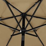 vidaXL Parasol de jardin à 3 niveaux avec mât en aluminium taupe 2 5 m