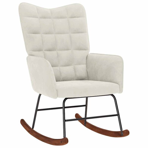 vidaXL Chaise à bascule Crème Velours