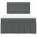 vidaXL Sommier à lattes de lit avec matelas Gris foncé 160x200cm Tissu