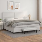 vidaXL Sommier à lattes de lit avec matelas Blanc 200x200cm Similicuir