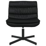 vidaXL Chaise Pivotante Noire Faux cuir  Métal Moyenne Chaise Noire