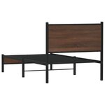 vidaXL Cadre de lit en métal sans matelas chêne marron 90x200 cm