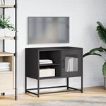 vidaXL Meuble TV noir 68x39x60 5 cm acier
