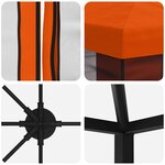 vidaXL Abri de jardin avec parois 6 x 3 m Orange Polyester et Acier