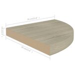 vidaXL Étagères d'angle flottantes 4 Pièces chêne 35x35x3 8 cm MDF