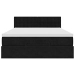vidaXL Cadre de lit ottoman avec matelas noir 140x190 cm velours