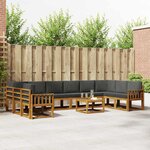 vidaXL Ensemble de canapés d'extérieur 11 pc Naturel et Anthracite