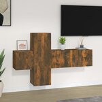 vidaXL Ensemble de meubles TV 3 Pièces Chêne fumé Bois d'ingénierie