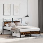 vidaXL Cadre de lit sans matelas chêne fumé 120x200 cm bois ingénierie