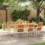 vidaXL Ensemble de salle à manger pour jardin 9 Pièces