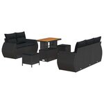 vidaXL Ensemble de canapé de jardin Manuel 8 Pièces Noir 90 x 55 x 71 cm