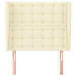 vidaXL Tête de lit avec oreilles Crème 83x23x118/128 cm Similicuir