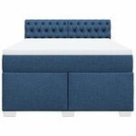 vidaXL Sommier à lattes de lit avec matelas Bleu 140x200 cm Tissu