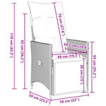 vidaXL Ensemble de bistro de jardin 9 Pièces coussins gris poly rotin