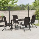 vidaXL Ensemble de Dîner de Jardin 5 Pièces Noir Poly Rattan