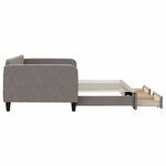 vidaXL Lit de jour avec gigogne et tiroirs taupe 100x200 cm tissu