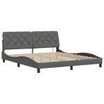 vidaXL Cadre de lit avec LED sans matelas gris foncé 180x200 cm tissu