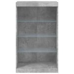 vidaXL Buffet avec lumières LED gris béton 60 5x37x100 cm