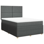 vidaXL Sommier à lattes de lit avec matelas Gris foncé 140x190cm Tissu