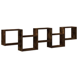 vidaXL Étagère cube murale 5 compartiments chêne fumé bois ingénierie