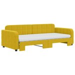 vidaXL Lit de jour avec gigogne et matelas jaune 90x200 cm velours