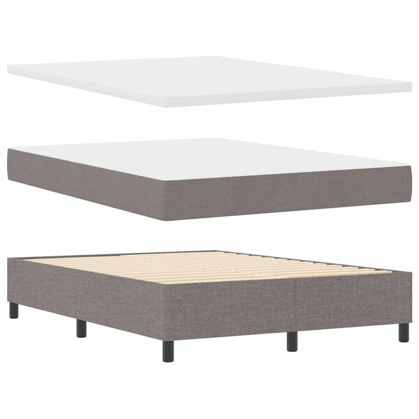 vidaXL Lit à ressorts Taupe 140 x 190 cm tissu & Bois d'ingénierie