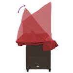 vidaXL Chaise longue avec auvent et coussins marron résine tressée