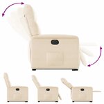 vidaXL Fauteuil inclinable électrique beige tissu microfibre