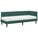 vidaXL Cadre de lit d'angle Vert foncé 80 x 200 cm Velours