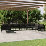 vidaXL Salon de jardin 10 Pièces avec coussins Aluminium Anthracite