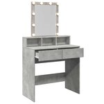 vidaXL Coiffeuse avec LED gris béton 80x41x144 5 cm