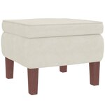 vidaXL Fauteuil à bascule à oreilles en velours crème bois massif