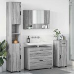 vidaXL Ensemble de mobilier de salle de bain 4 Pièces Gris Sonoma