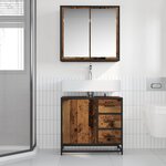vidaXL Ensemble de mobilier de salle de bain 2 Pièces Bois Ancien