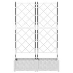 vidaXL Jardinière avec treillis 2 Pièces Blanche 80x40x125.5 cm