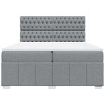 vidaXL Sommier à lattes de lit avec matelas Gris clair 200x200cm Tissu