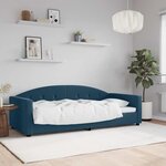 vidaXL Lit de repos sans matelas bleu 90x200 cm velours