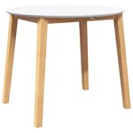 vidaXL Table à manger naturel bois massif et caoutchouc