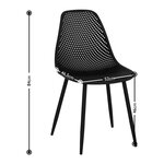 Lot de 4 chaises salon salle à manger restaurants  les cafés  les bureaux et les salles d'attente 150 kg max noir 14_0006004