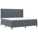 vidaXL Lit à ressorts avec matelas Gris foncé 200 x 200 cm Velours