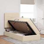 vidaXL Lit avec rangement et matelas Crème 100 x 200 cm tissu