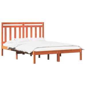 vidaXL Cadre de lit Cire marron 205 5 x 145 5 x 100 cm