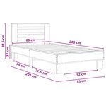 vidaXL Cadre de lit avec tête de lit Chêne artisanal 80 x 200 cm