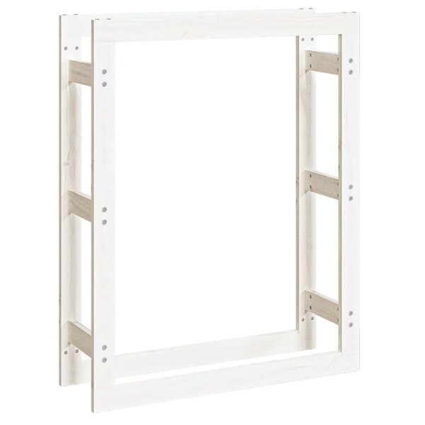 vidaXL Support pour bois de chauffage Blanc 80x25x100 cm Bois de pin