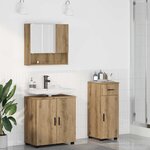 vidaXL Ensemble de mobilier de salle de bain 3 Pièces Chêne artisanal