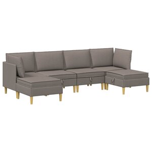 vidaXL Canapé modulaire avec rangement 6 pc Taupe Tissu